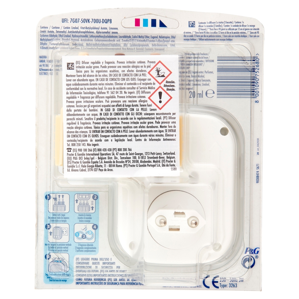 Ambi Pur Profumatore per Ambienti Elettrico Starter Kit 3Volution, Legno 20 ml